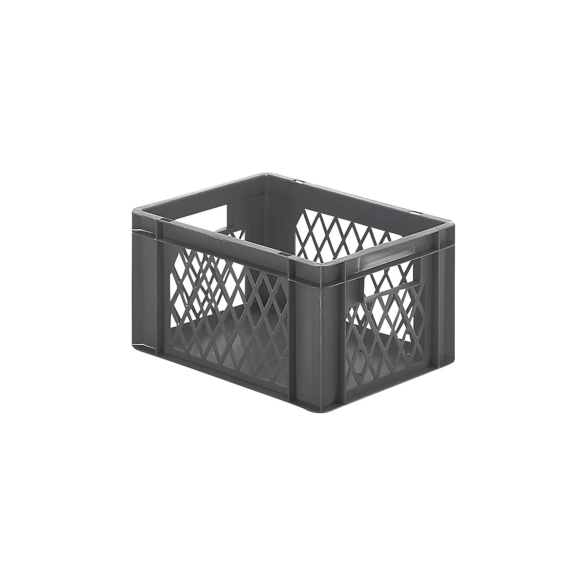 Euro stacking container, perforated walls, closed base, LxWxH 400 x 300 x 210 mm, grey, pack of 5