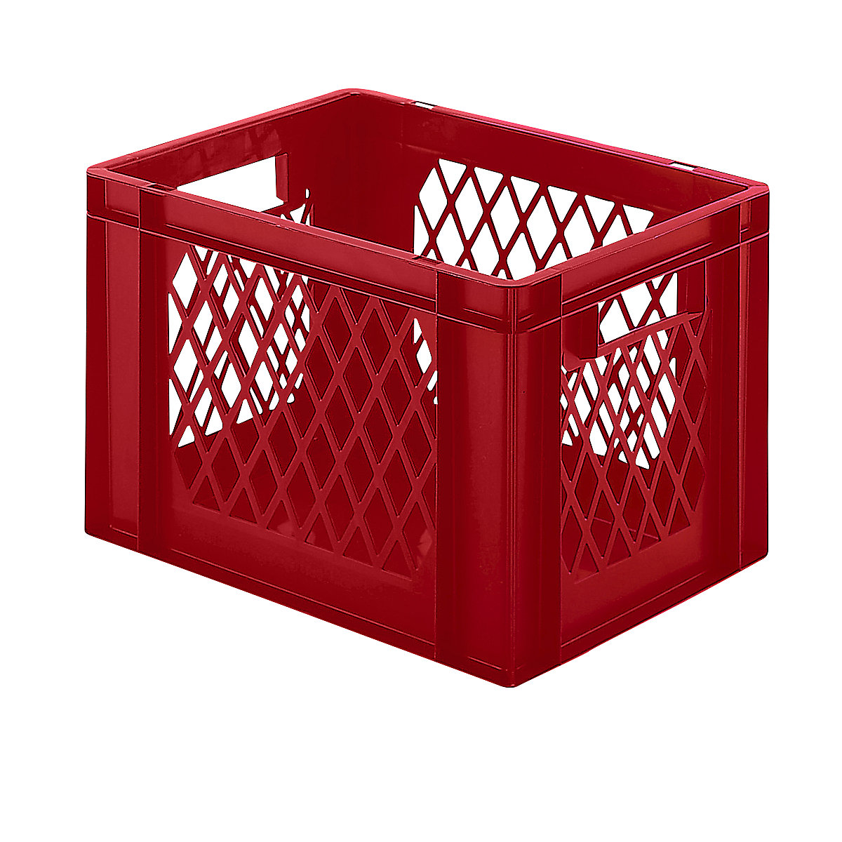Euro stacking container, perforated walls, closed base, LxWxH 400 x 300 x 266 mm, red, pack of 5