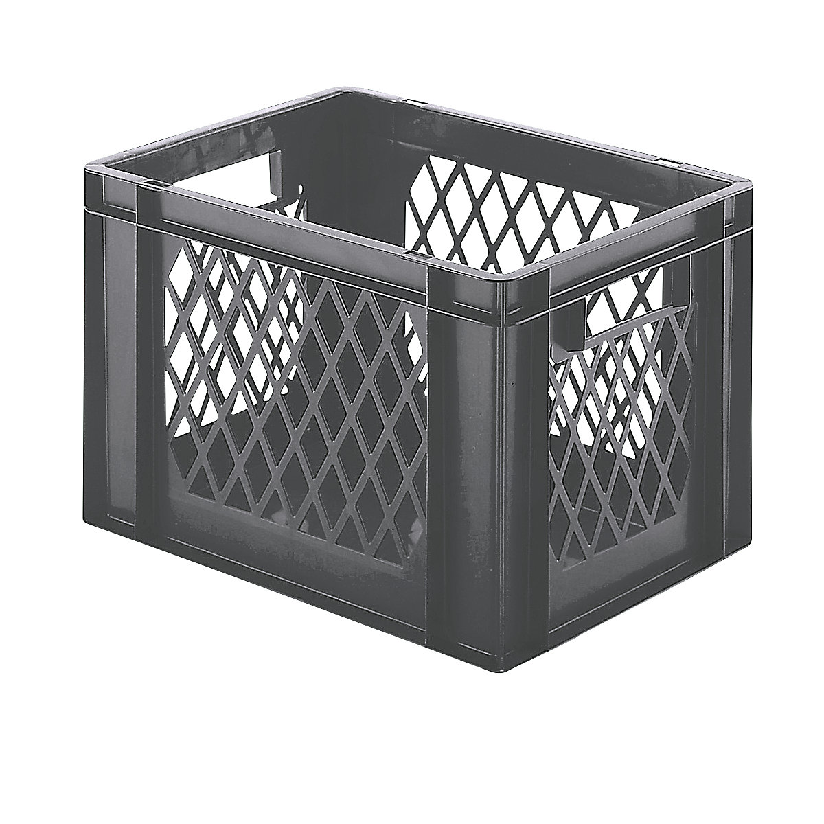 Euro stacking container, perforated walls, closed base, LxWxH 400 x 300 x 266 mm, grey, pack of 5