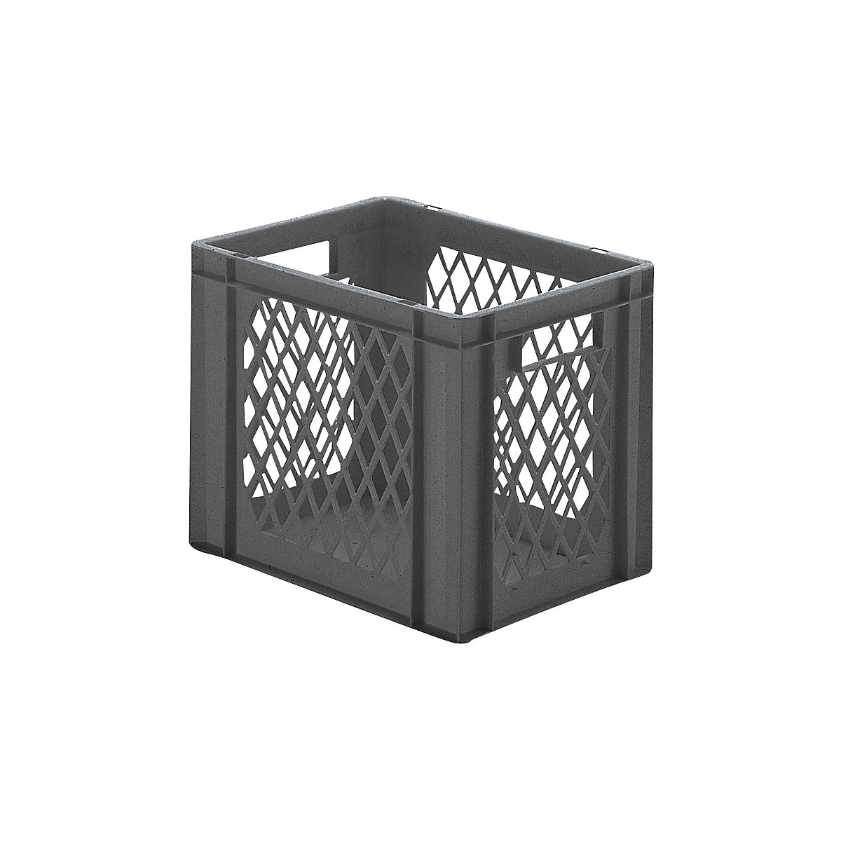Euro stacking container, perforated walls, closed base, LxWxH 400 x 300 x 320 mm, grey, pack of 5