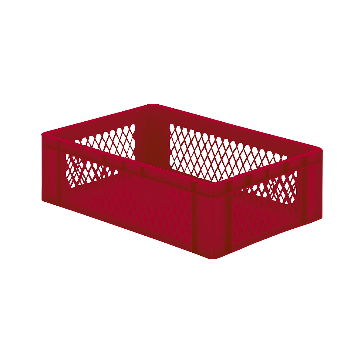 Euro stacking container, perforated walls, closed base, LxWxH 600 x 400 x 175 mm, red, pack of 5