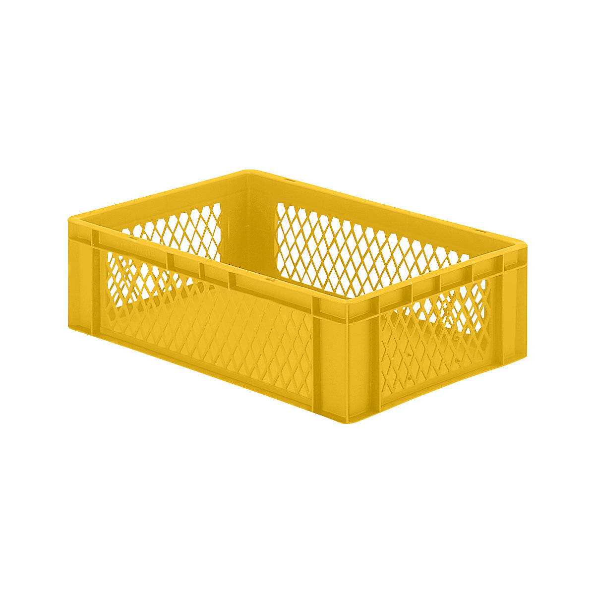 Euro stacking container, perforated walls, closed base