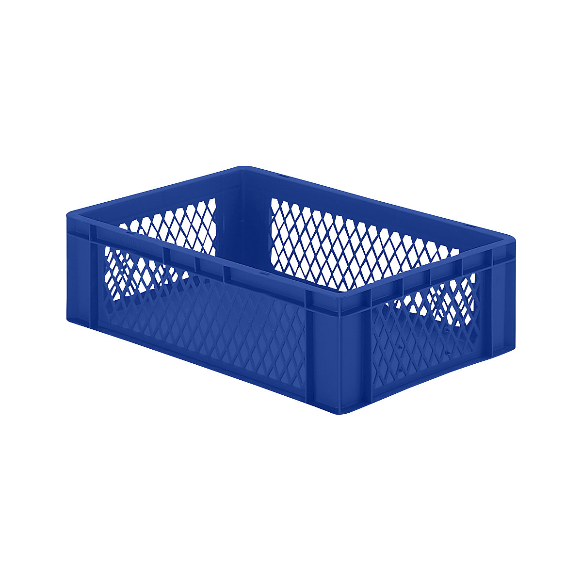 Euro stacking container, perforated walls, closed base, LxWxH 600 x 400 x 175 mm, blue, pack of 5