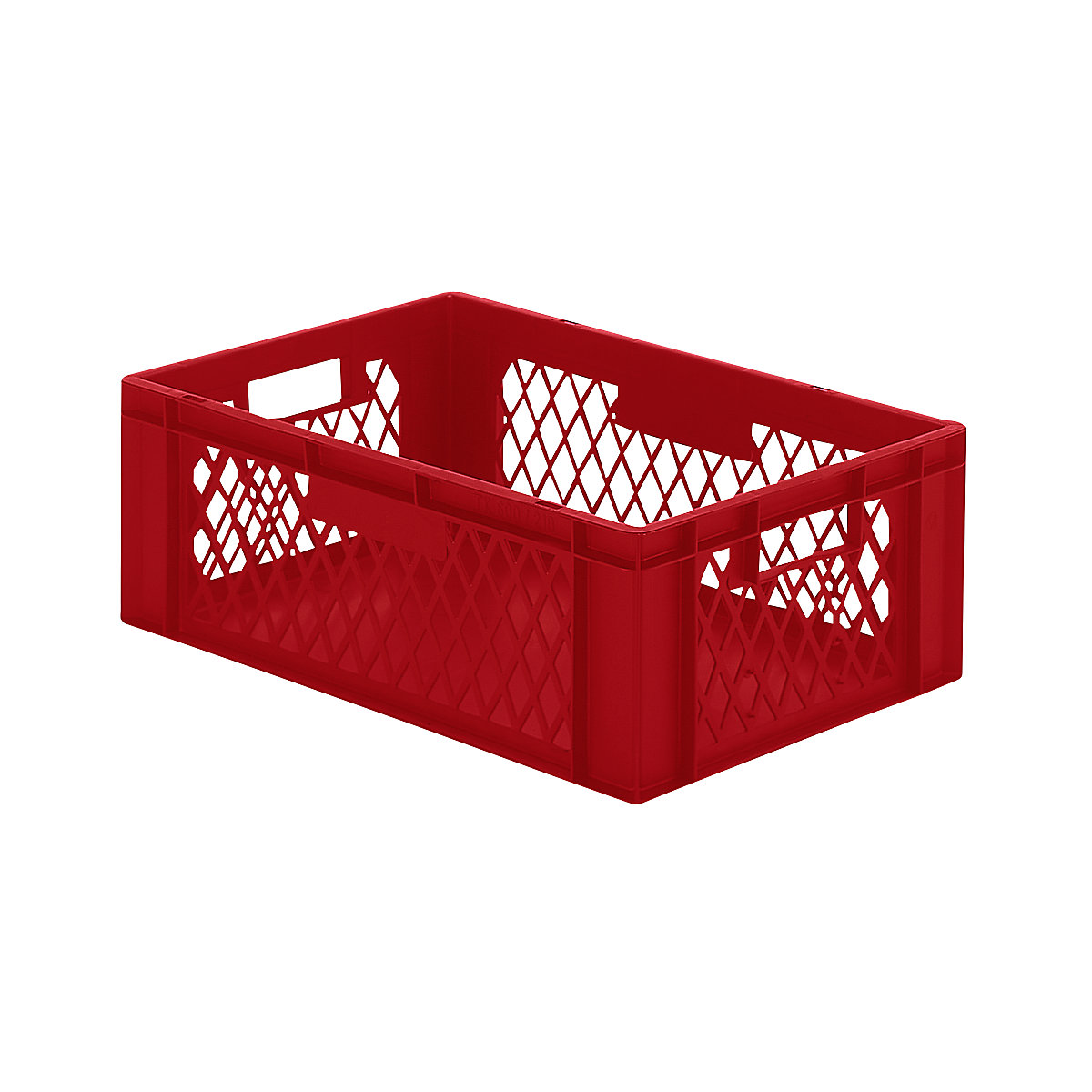 Euro stacking container, perforated walls, closed base, LxWxH 600 x 400 x 210 mm, red, pack of 5