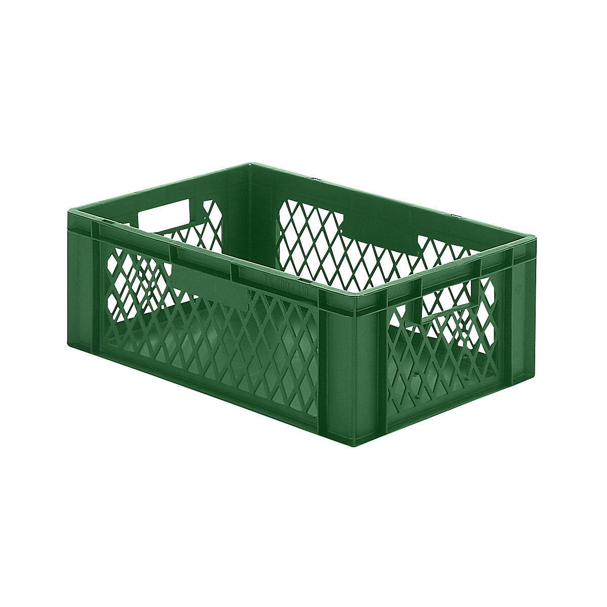 Euro stacking container, perforated walls, closed base, LxWxH 600 x 400 x 210 mm, green, pack of 5
