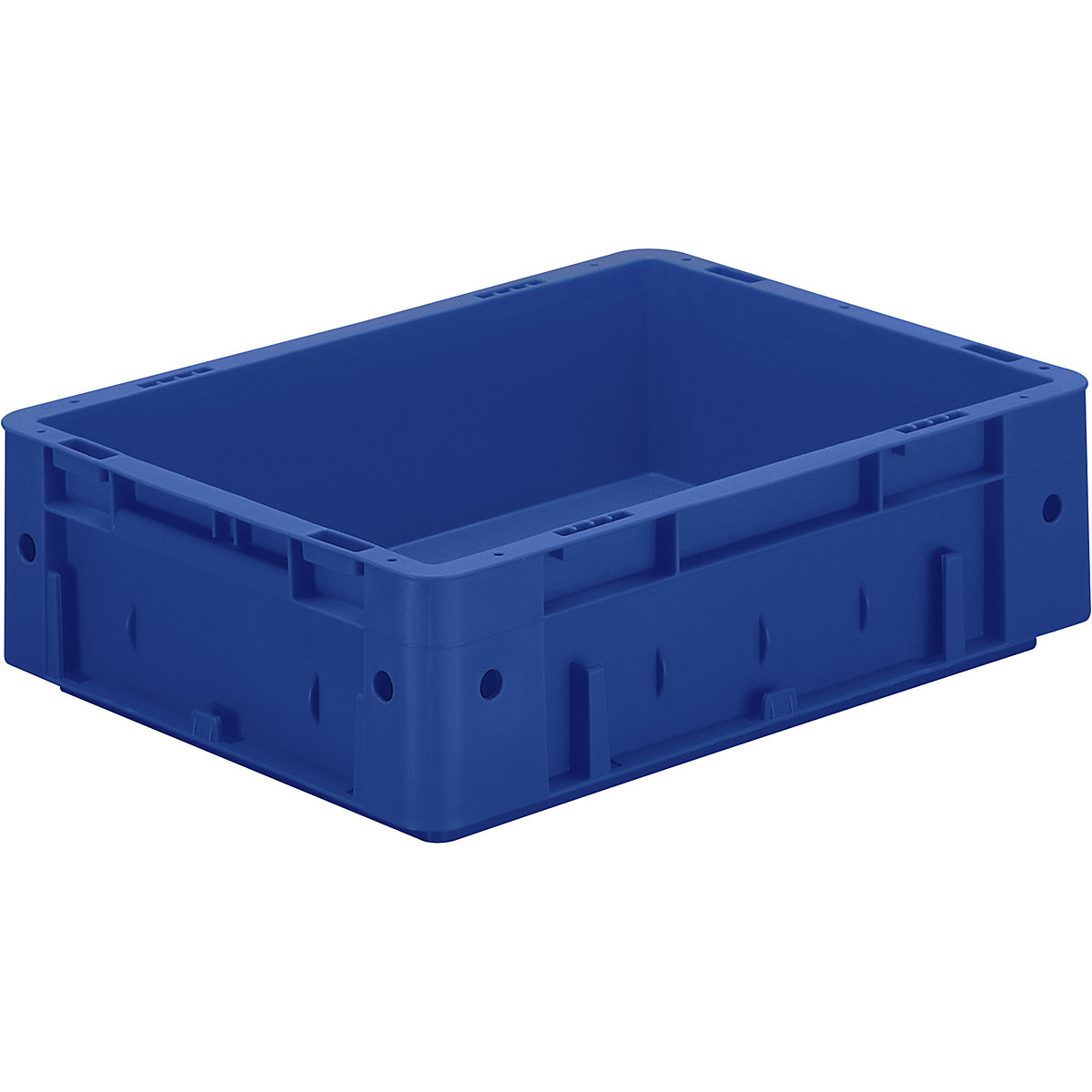 Heavy duty Euro container, polypropylene, capacity 9.2 l, LxWxH 400 x 300 x 120 mm, solid walls, solid base, blue, pack of 4-4