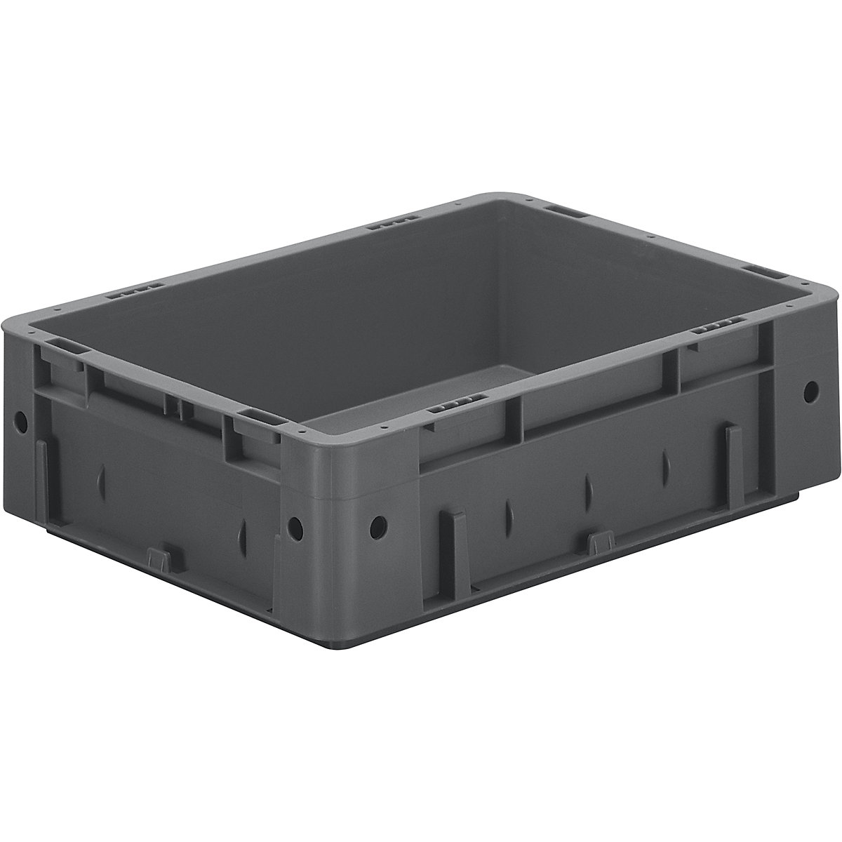 Heavy duty Euro container, polypropylene, capacity 9.2 l, LxWxH 400 x 300 x 120 mm, solid walls, solid base, grey, pack of 4-3