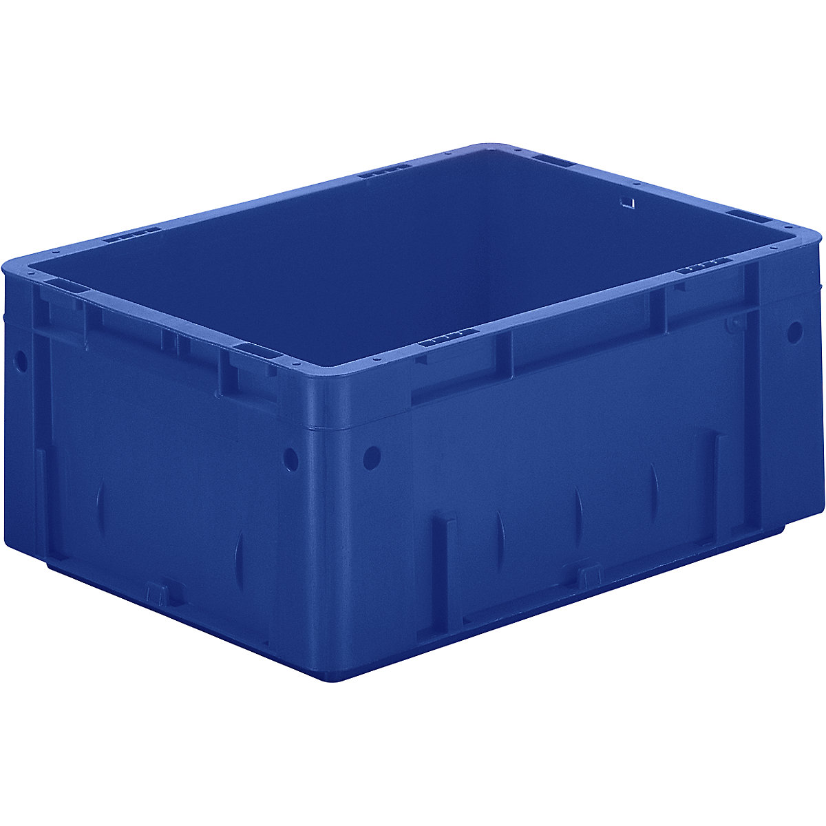 Heavy duty Euro container, polypropylene, capacity 14.5 l, LxWxH 400 x 300 x 175 mm, solid walls, solid base, blue, pack of 4-4
