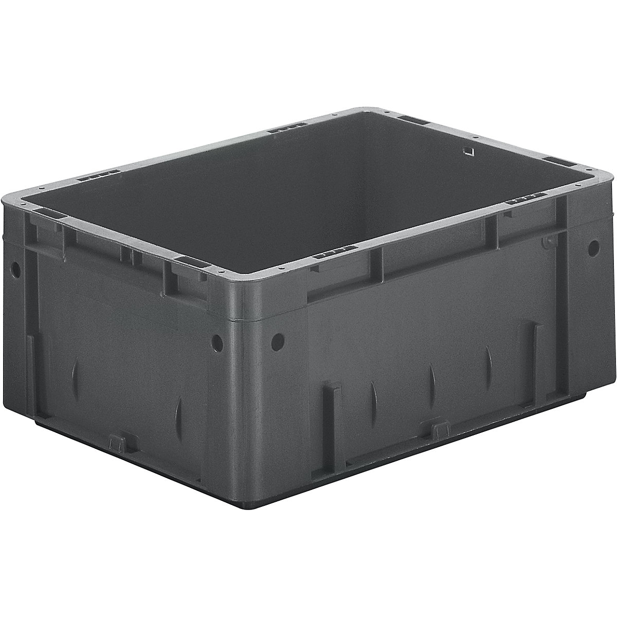 Heavy duty Euro container, polypropylene, capacity 14.5 l, LxWxH 400 x 300 x 175 mm, solid walls, solid base, grey, pack of 4-5