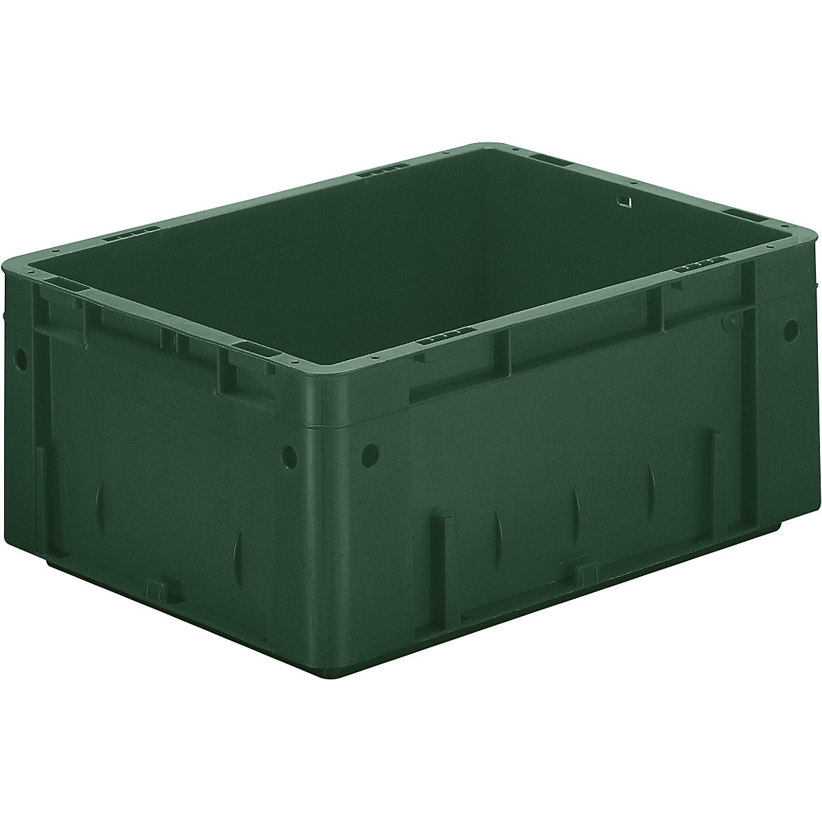 Heavy duty Euro container, polypropylene, capacity 14.5 l, LxWxH 400 x 300 x 175 mm, solid walls, solid base, green, pack of 4-3