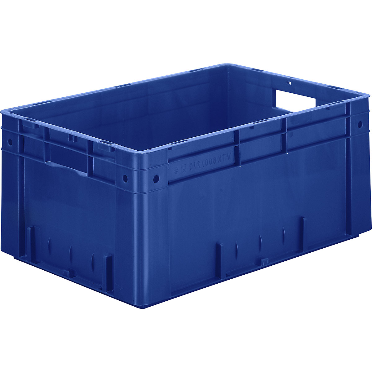 Heavy duty Euro container, polypropylene, capacity 50 l, LxWxH 600 x 400 x 270 mm, solid walls, solid base, blue, pack of 2-4