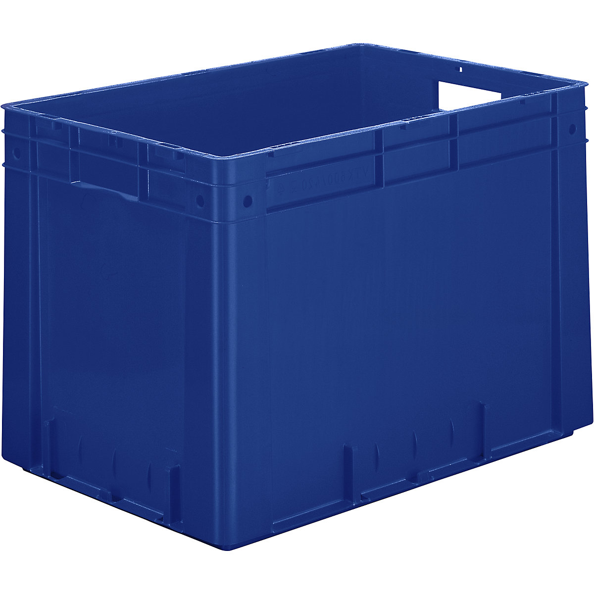 Heavy duty Euro container, polypropylene, capacity 80 l, LxWxH 600 x 400 x 420 mm, solid walls, solid base, blue, pack of 2