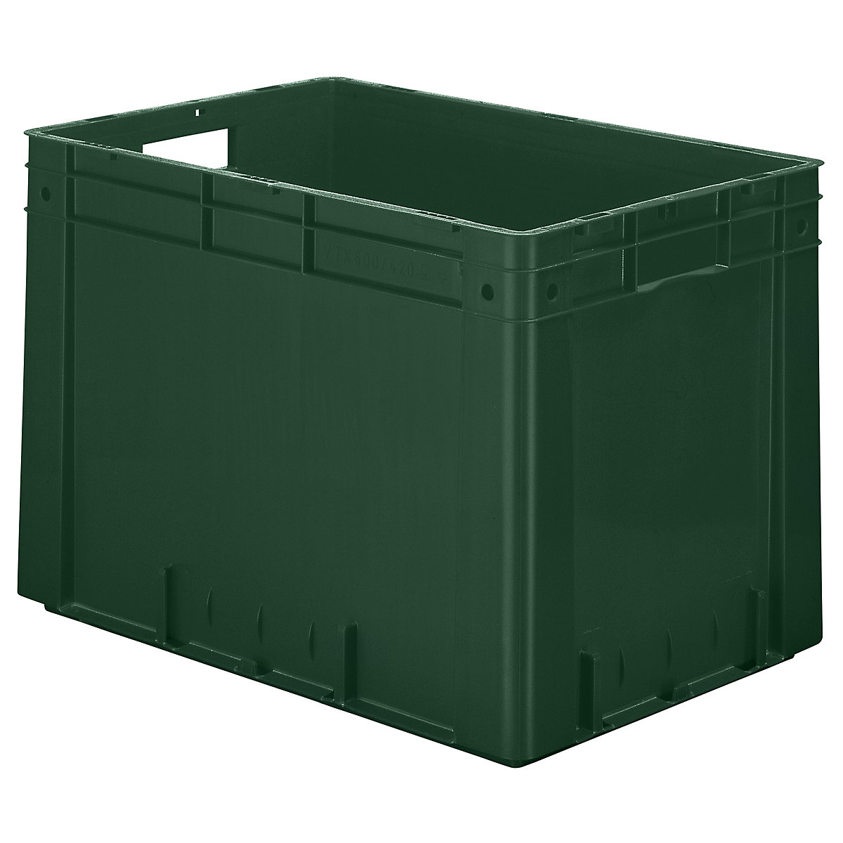 Heavy duty Euro container, polypropylene, capacity 80 l, LxWxH 600 x 400 x 420 mm, solid walls, solid base, green, pack of 2