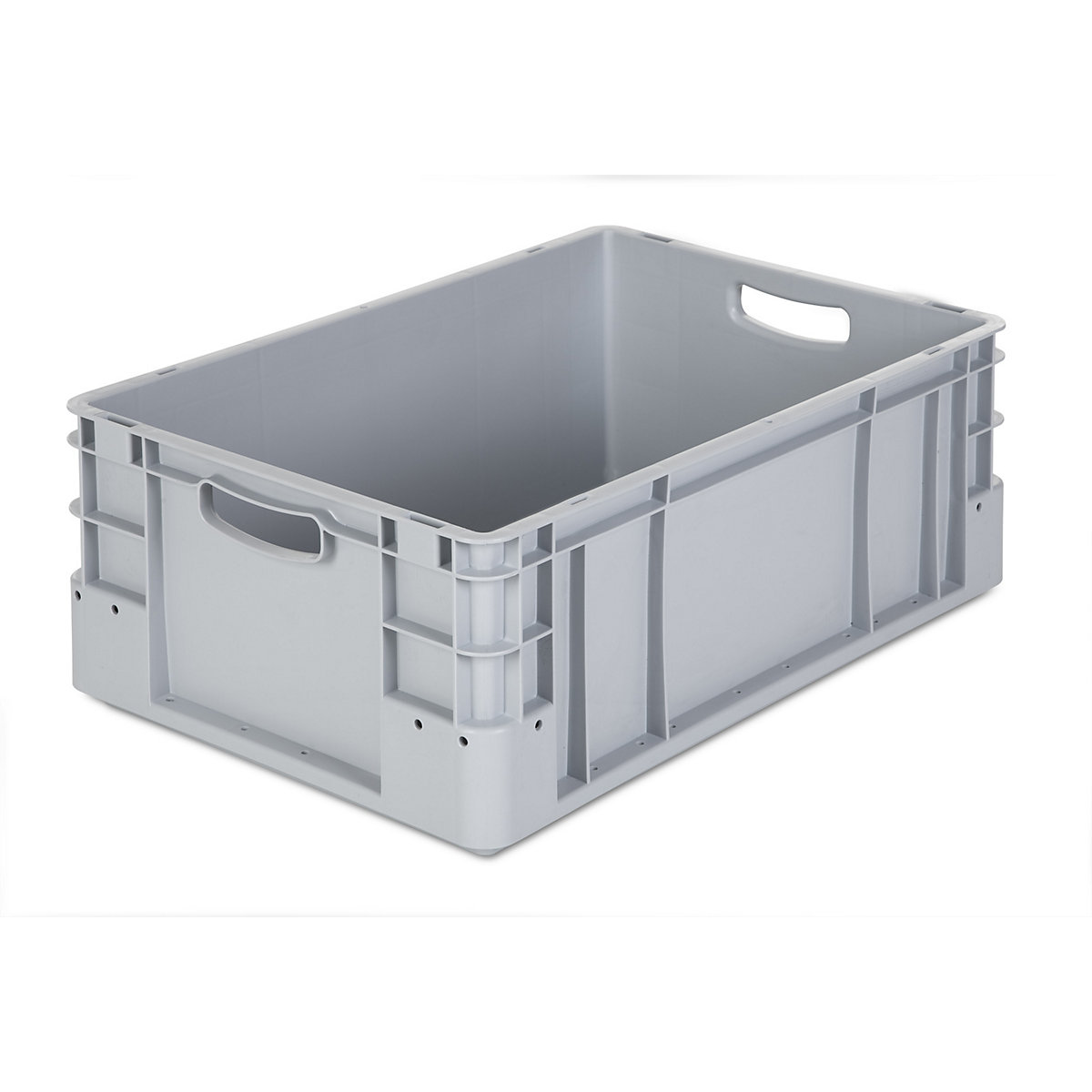 Industrial container, capacity 40 l, LxWxH 600 x 400 x 220 mm, pack of 4, grey