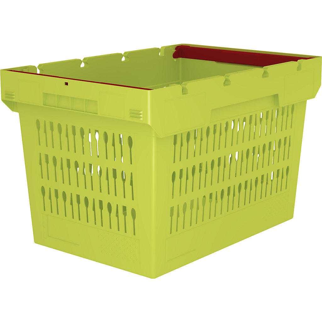 MB Food & Delivery reusable container BITO with stacking bracket, perforated walls kaiserkraft