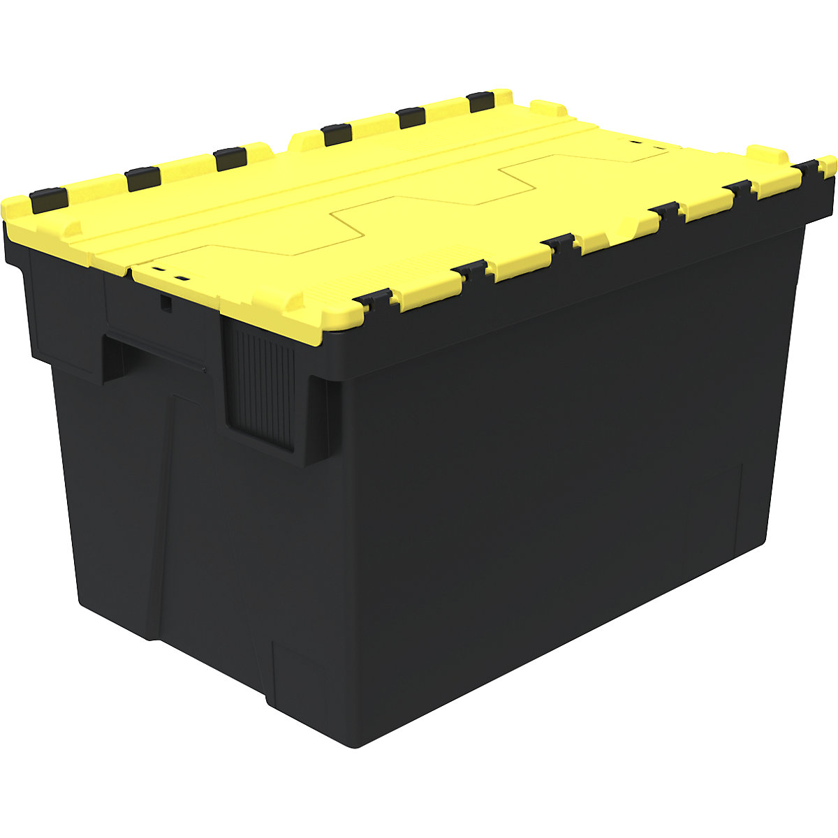Reusable stacking container, LxWxH 600 x 400 x 367 mm, black/yellow-3