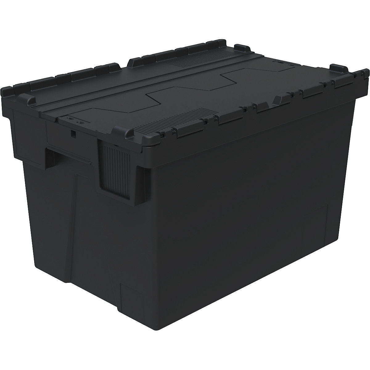 Reusable stacking container, LxWxH 600 x 400 x 367 mm, black-2