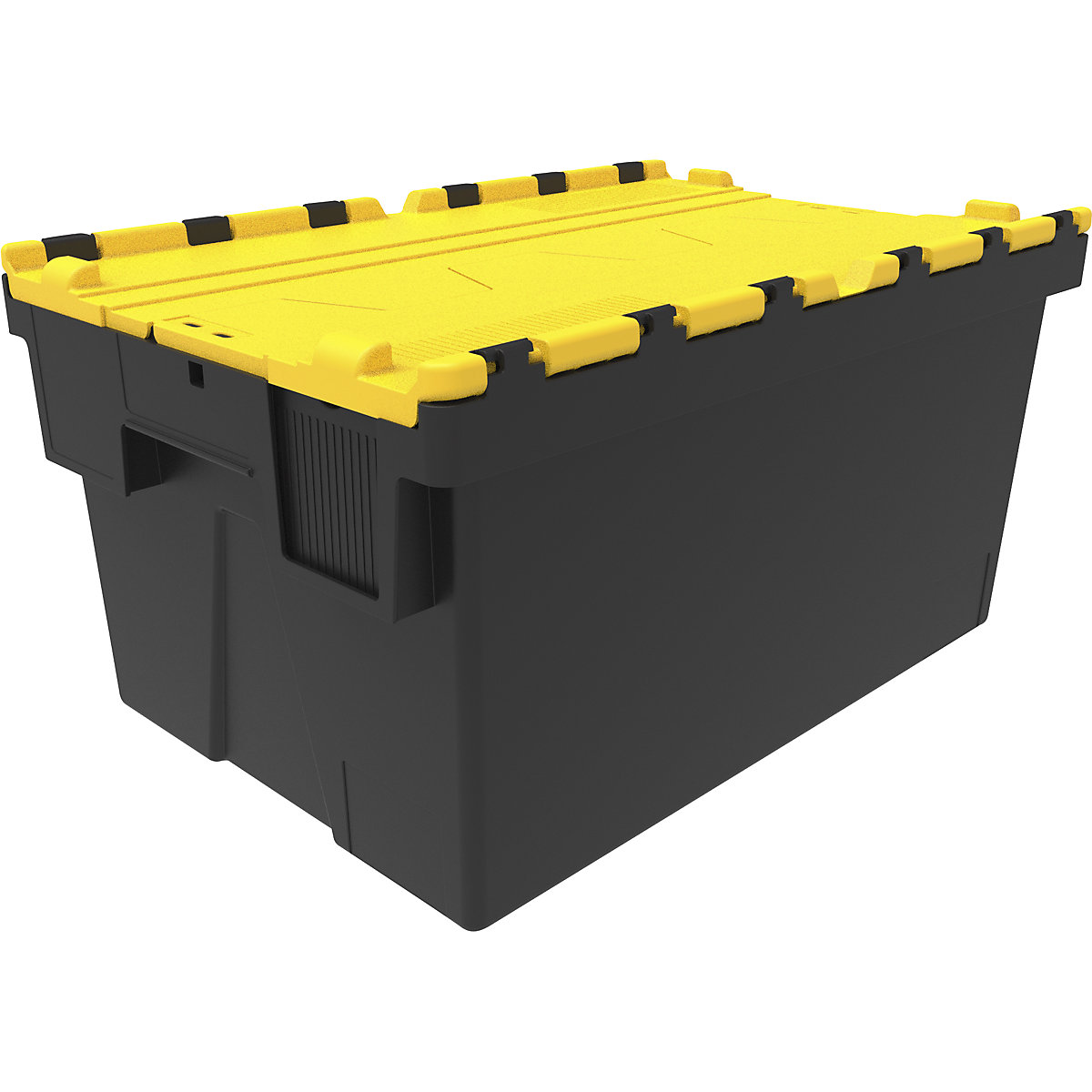 Reusable stacking container, LxWxH 600 x 400 x 310 mm, black/yellow-4