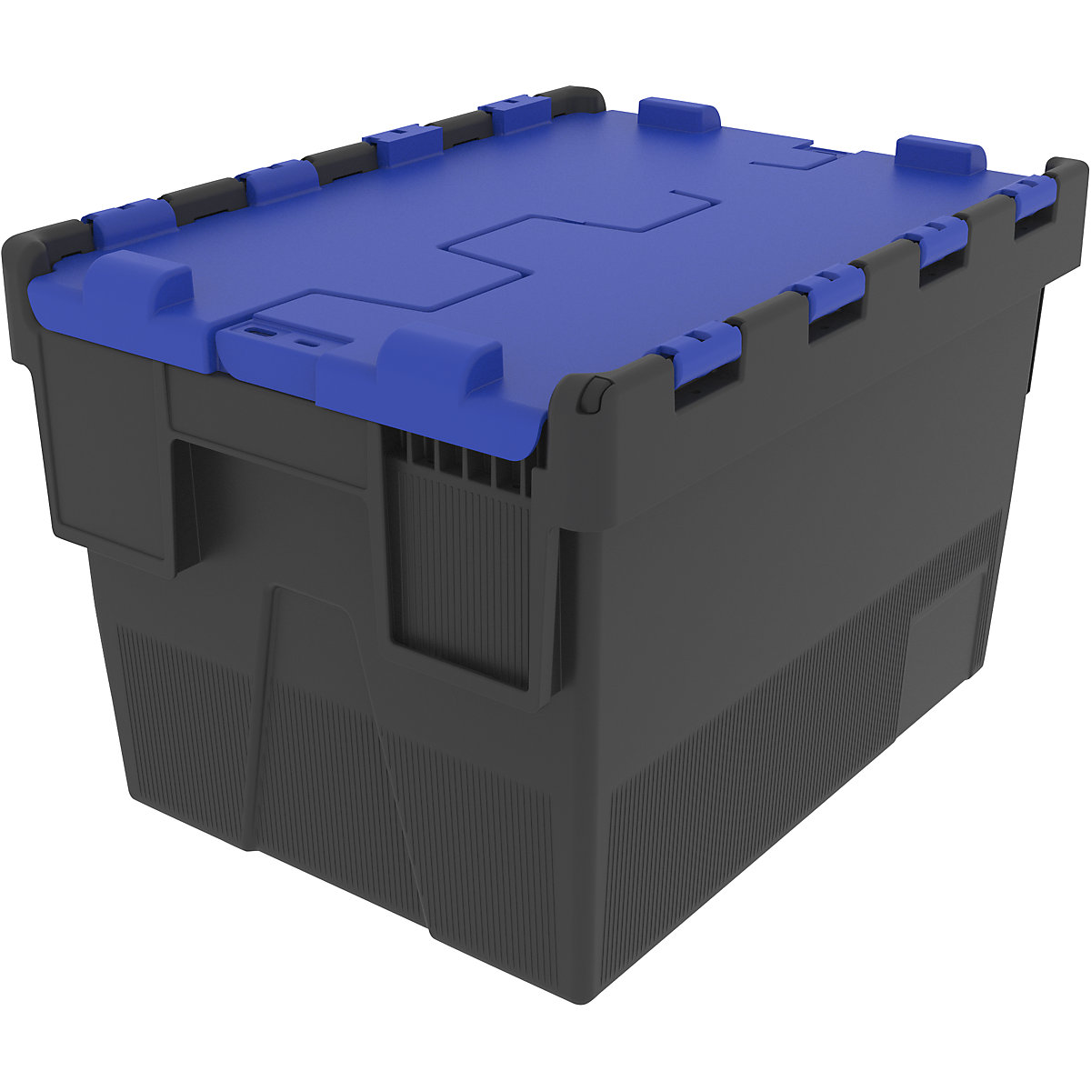 Reusable stacking container, LxWxH 400 x 300 x 264 mm, black/blue-3