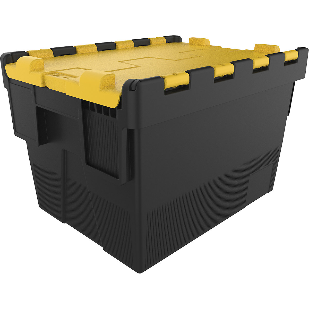Reusable stacking container, LxWxH 400 x 300 x 264 mm, black/yellow-2