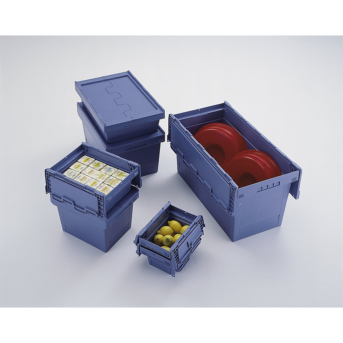 Reusable stacking container with folding lid – BITO (Product illustration 3)-2