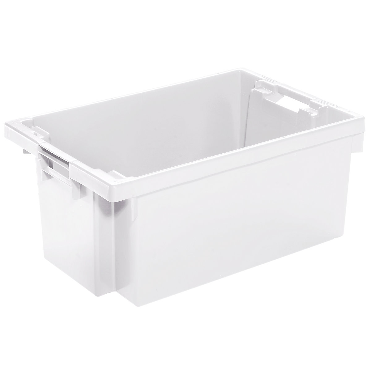 Stack/nest container made of HDPE, capacity 40 l, solid walls and base, natural white