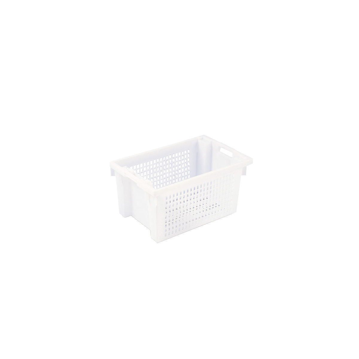 Stack/nest container made of HDPE, capacity 60 l, perforated walls and base, natural white-5