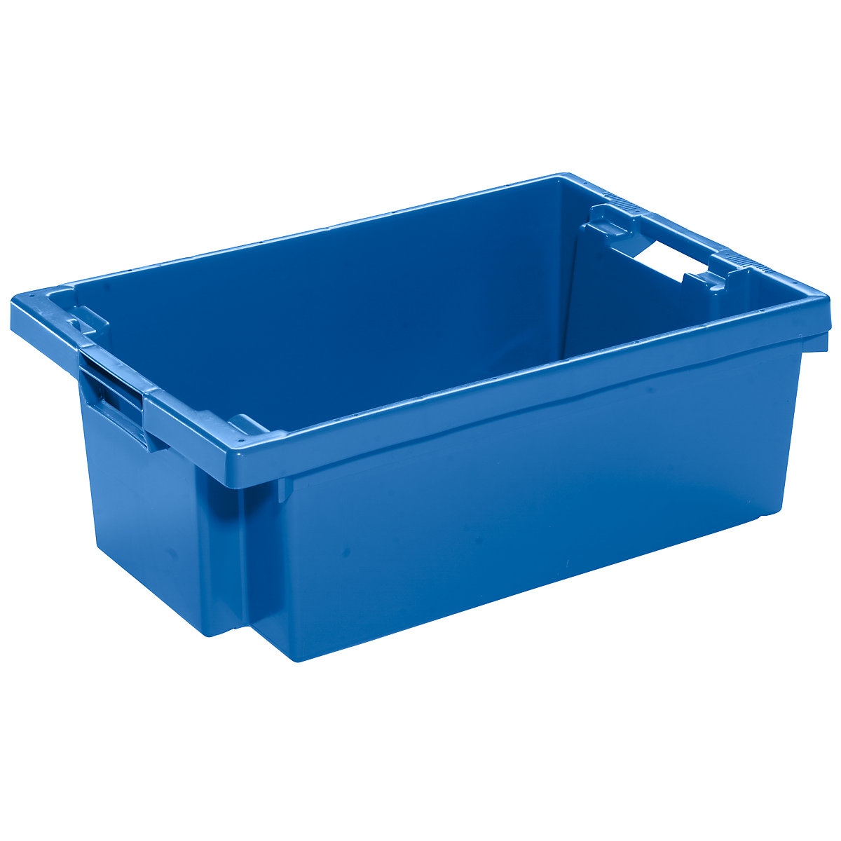 Stack/nest container made of HDPE, capacity 32 l, solid walls and base, blue