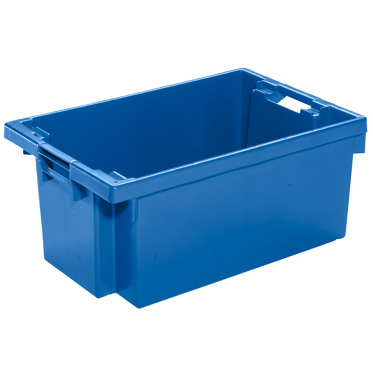 Stack/nest container made of HDPE, capacity 40 l, solid walls and base, blue
