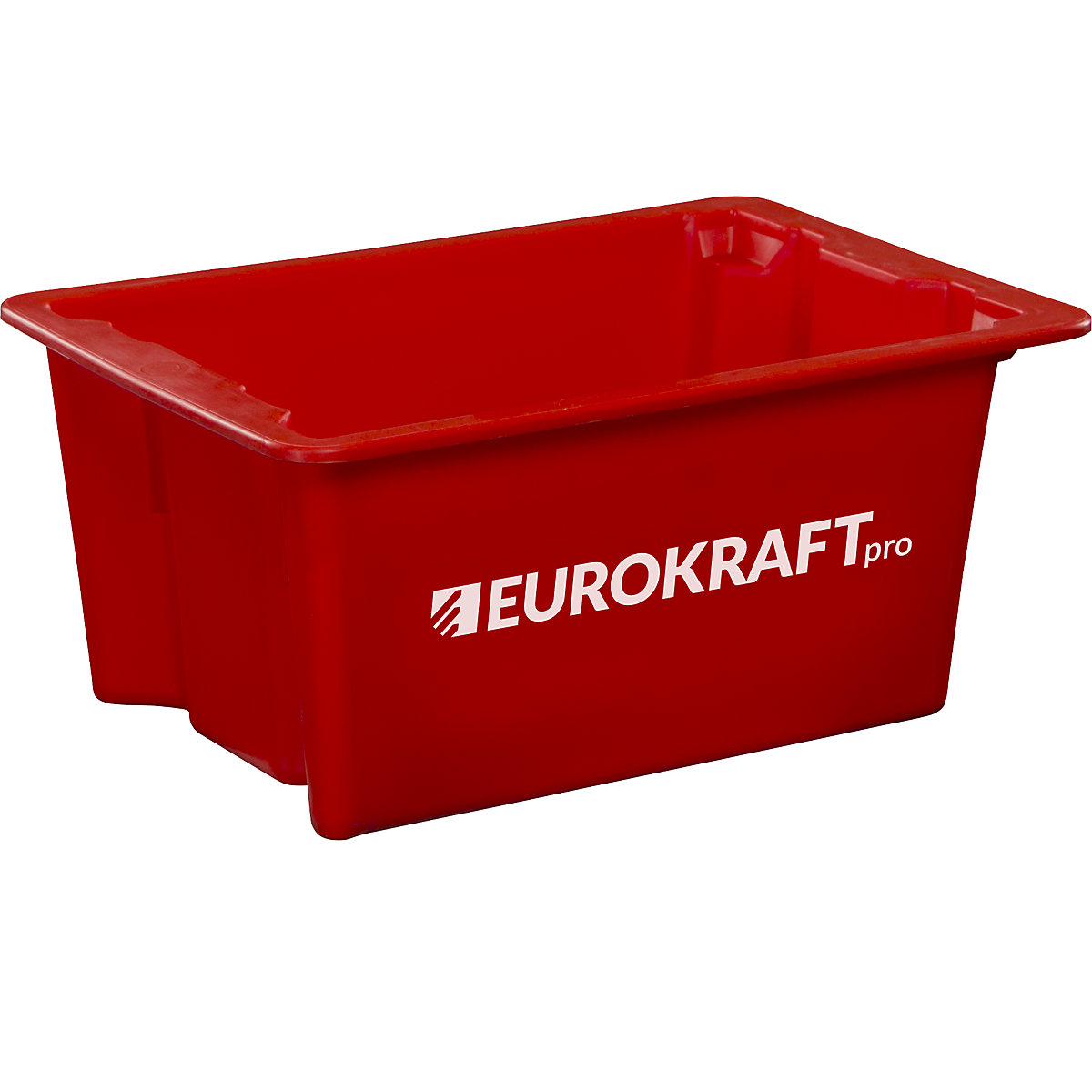 Stack/nest container made of polypropylene suitable for foodstuffs – eurokraft pro, 6 l capacity, pack of 4, solid walls and base, red
