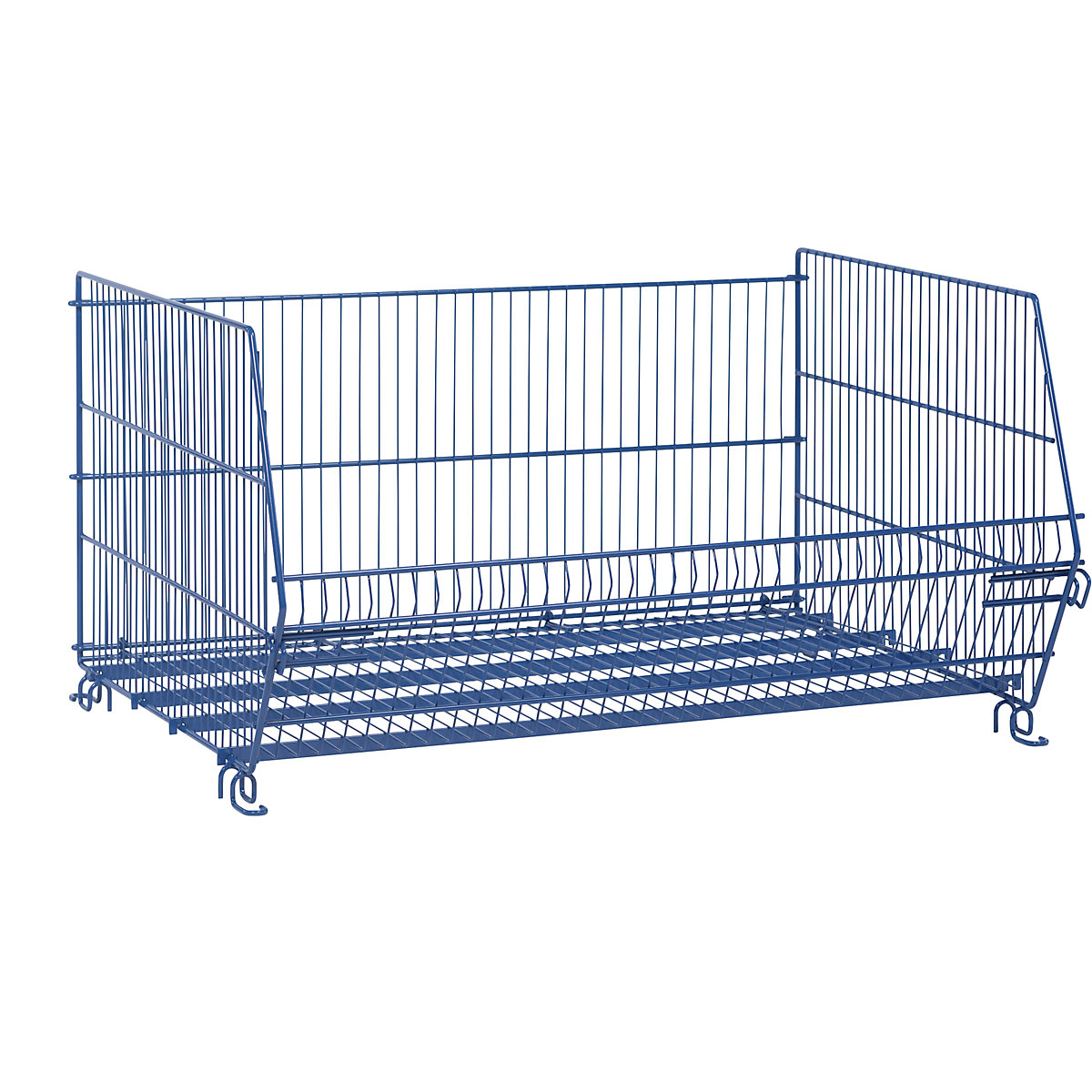 Stacking basket, collapsible, LxWxH 1192 x 770 x 485 mm, gentian blue-7