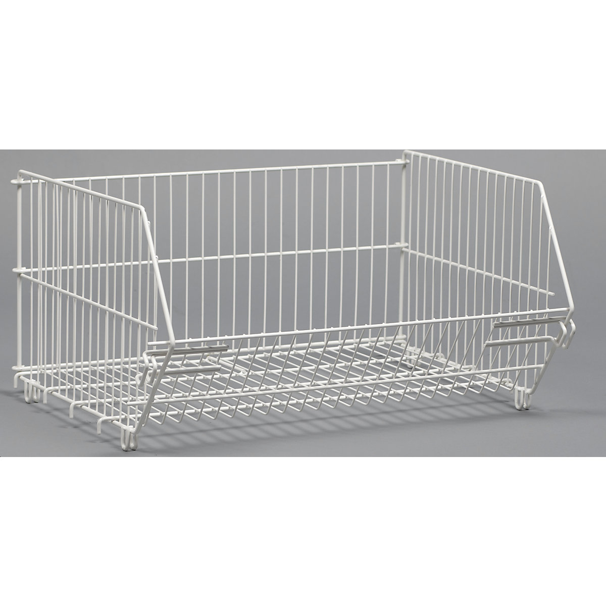 Stacking basket for shelving, LxWxH 620 x 700 x 300 mm, pure white-4