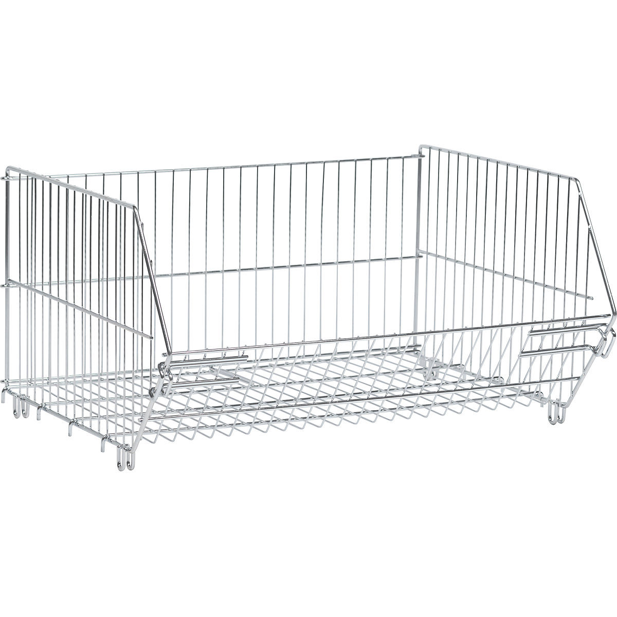Stacking basket for shelving, LxWxH 620 x 500 x 300 mm, zinc plated-4
