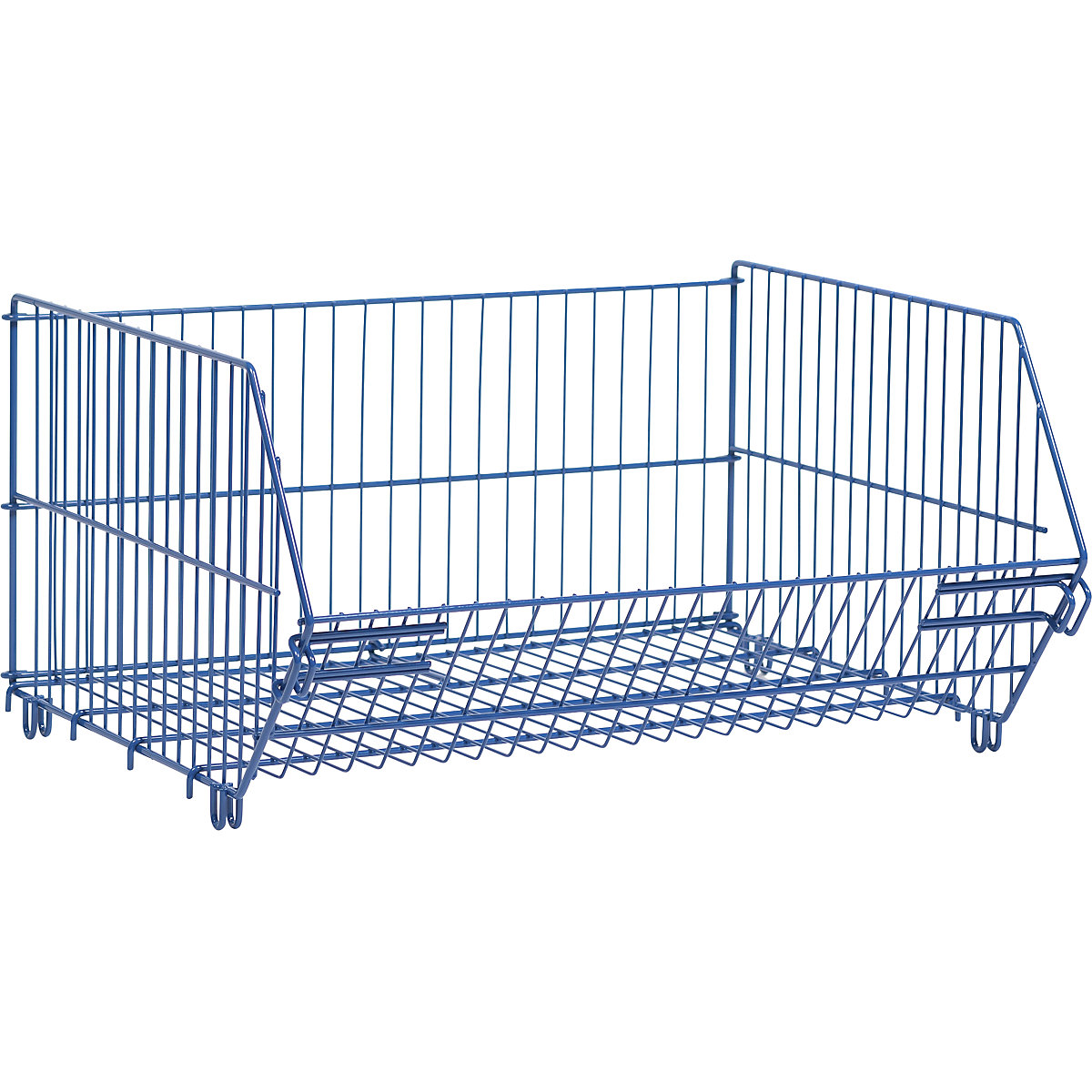 Stacking basket for shelving, LxWxH 620 x 420 x 230 mm, gentian blue-4