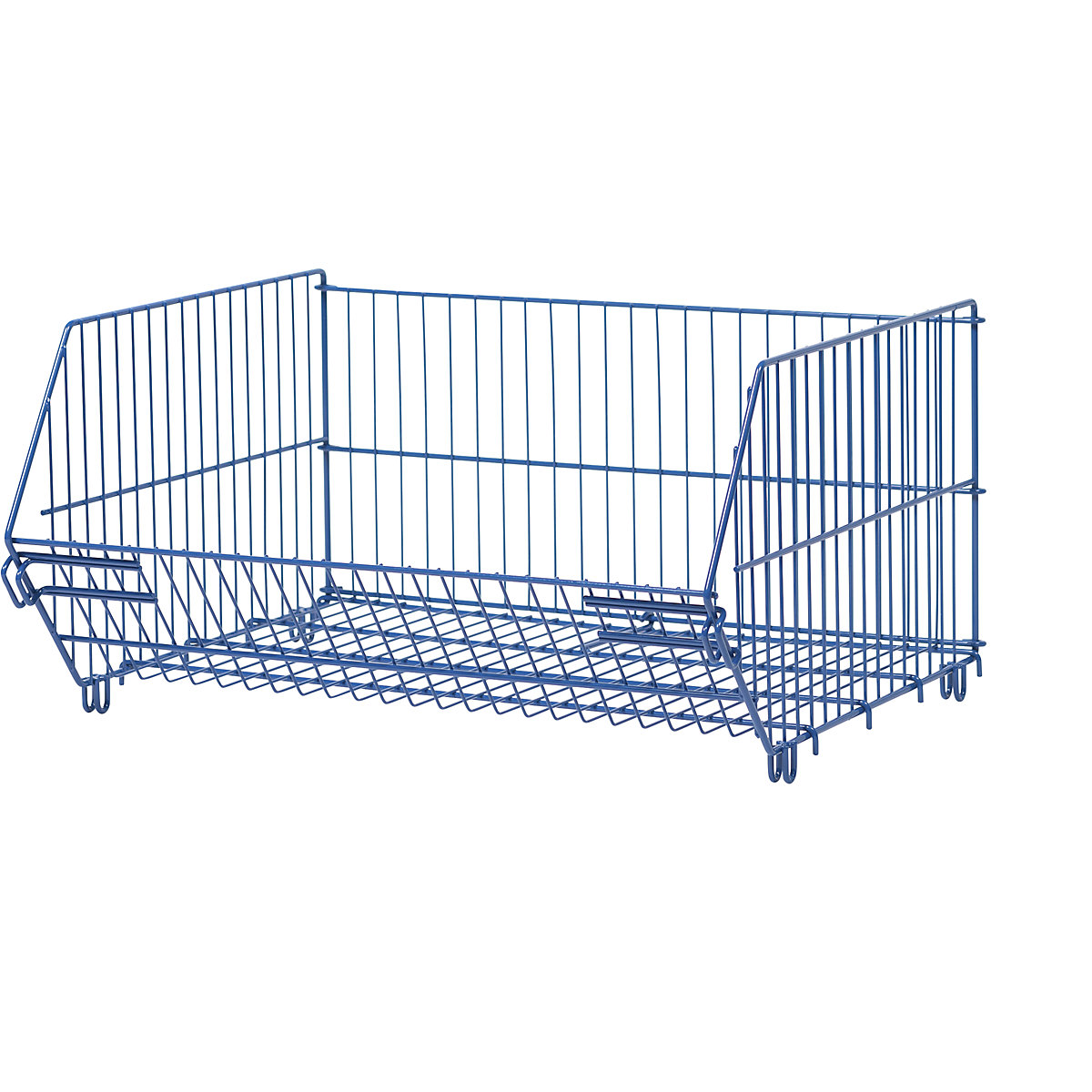 Stacking basket for shelving, LxWxH 480 x 600 x 300 mm, gentian blue-5