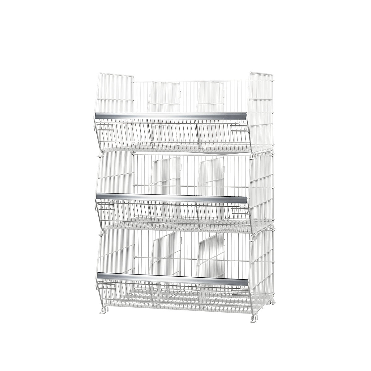 Stacking basket for shelving, LxWxH 480 x 600 x 300 mm, pure white-4
