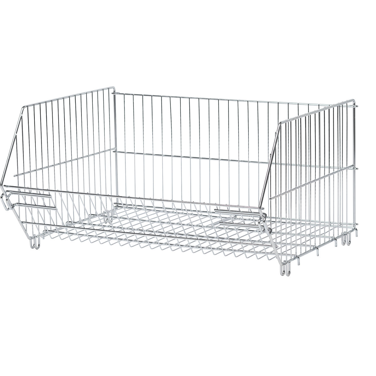 Stacking basket for shelving, LxWxH 620 x 420 x 230 mm, zinc plated-5