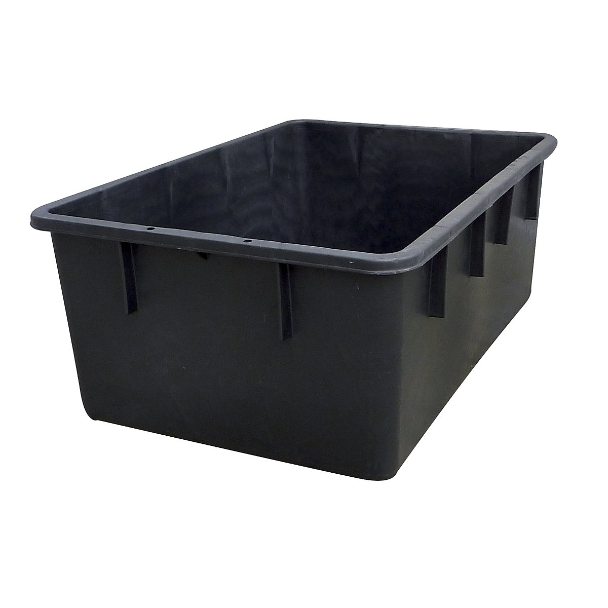 Stacking container made of polyethylene, conical design, capacity 160 l, black, 10 +-4