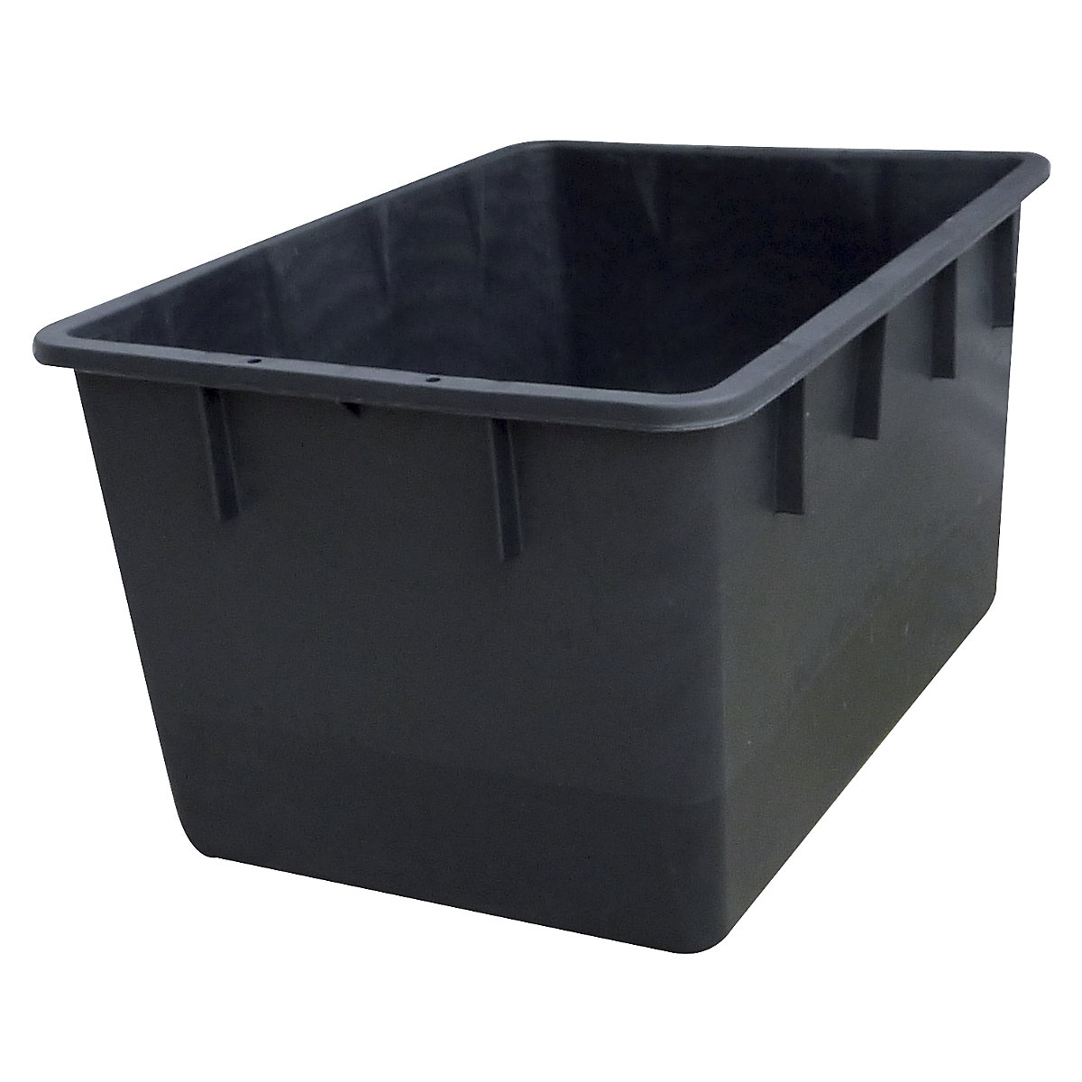 Stacking container made of polyethylene, conical design, capacity 220 l, black, 10 +-4