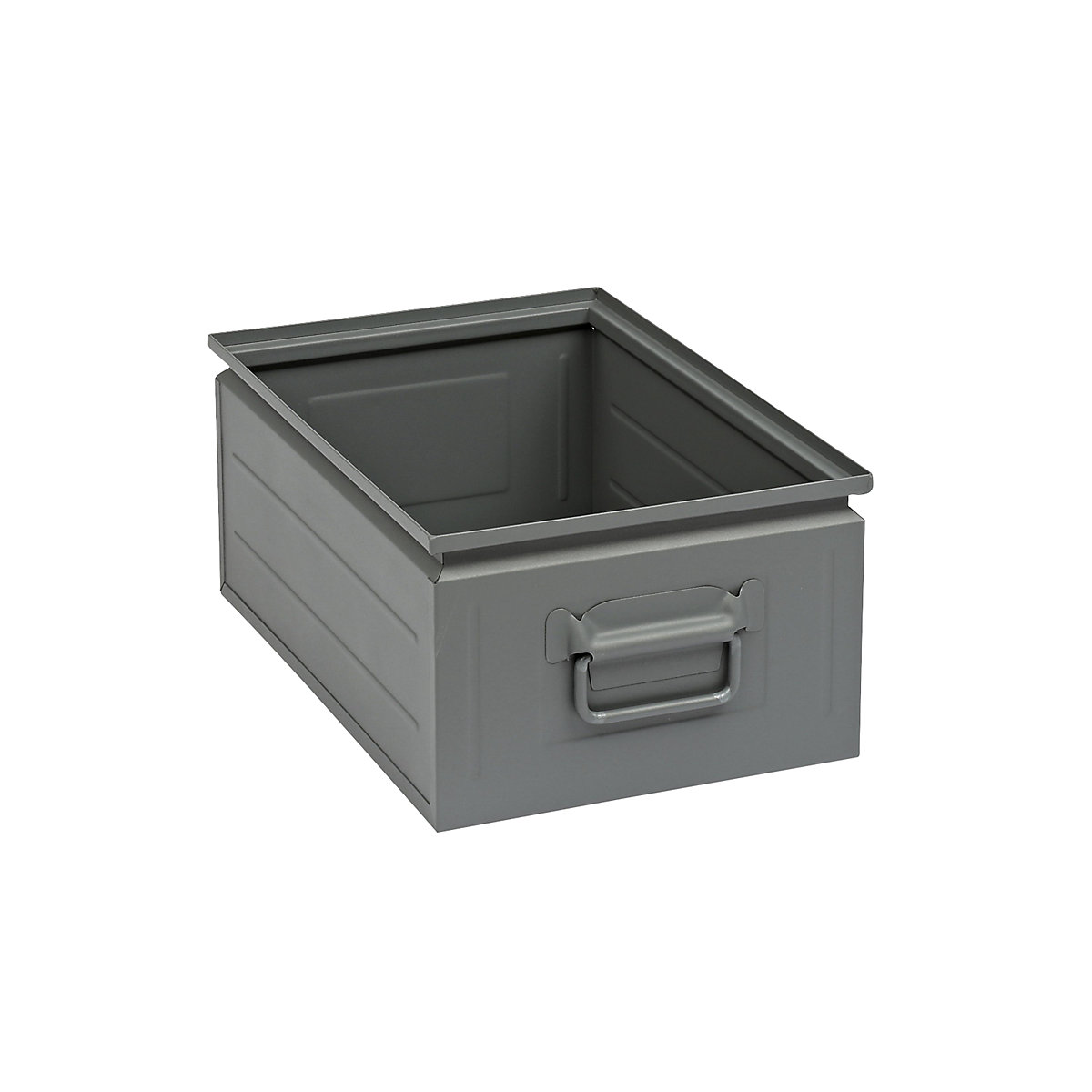 Stacking container made of sheet steel, capacity approx. 25 l, basalt grey RAL 7012