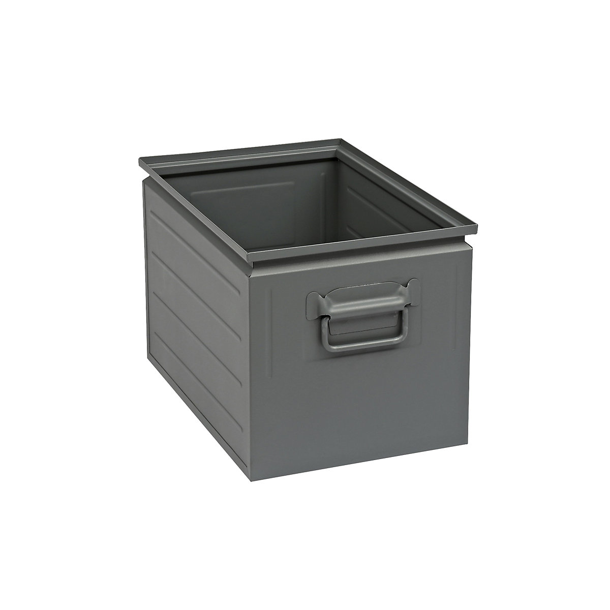 Stacking container made of sheet steel, capacity approx. 35 l, basalt grey RAL 7012