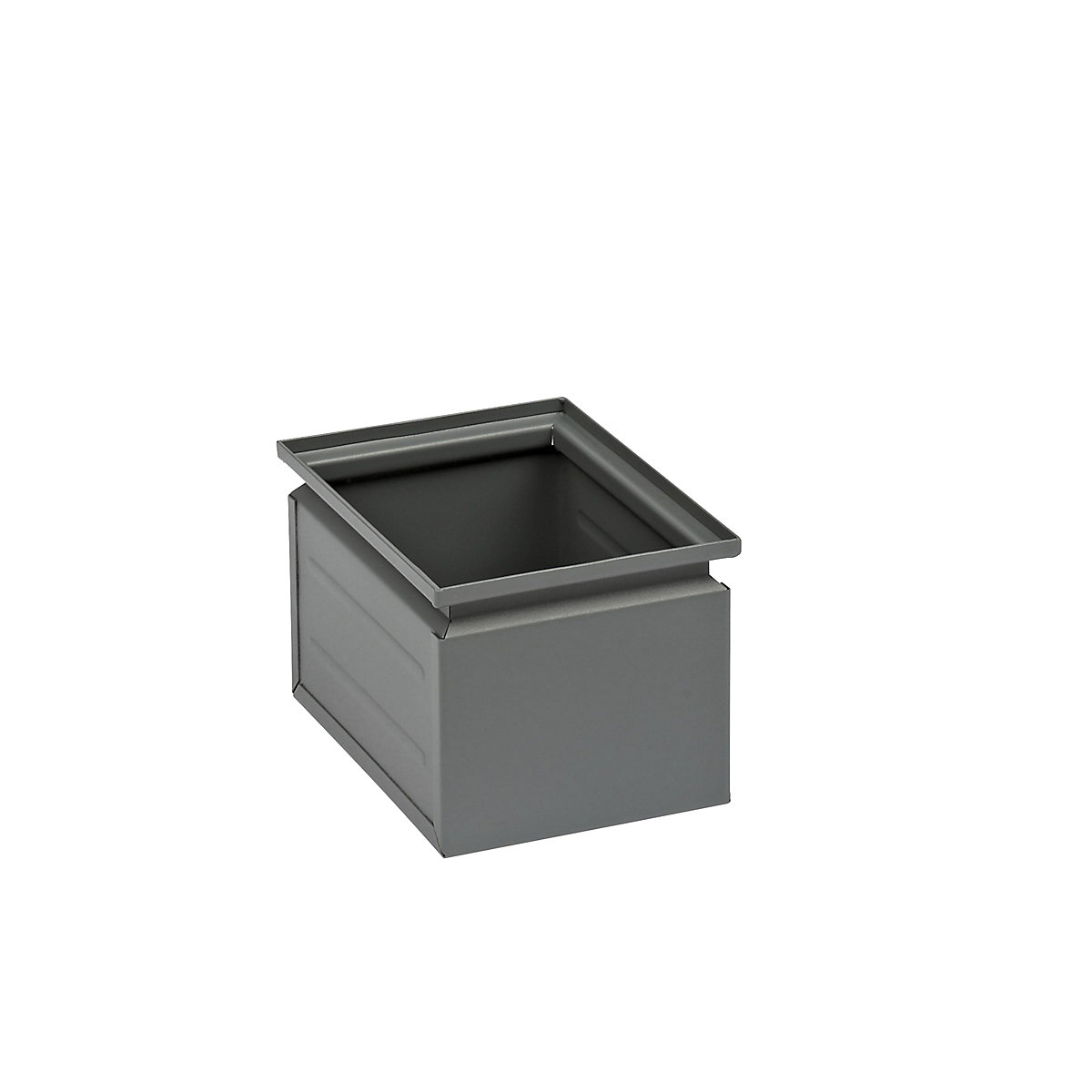 Stacking container made of sheet steel, capacity approx. 3.6 l, basalt grey RAL 7012