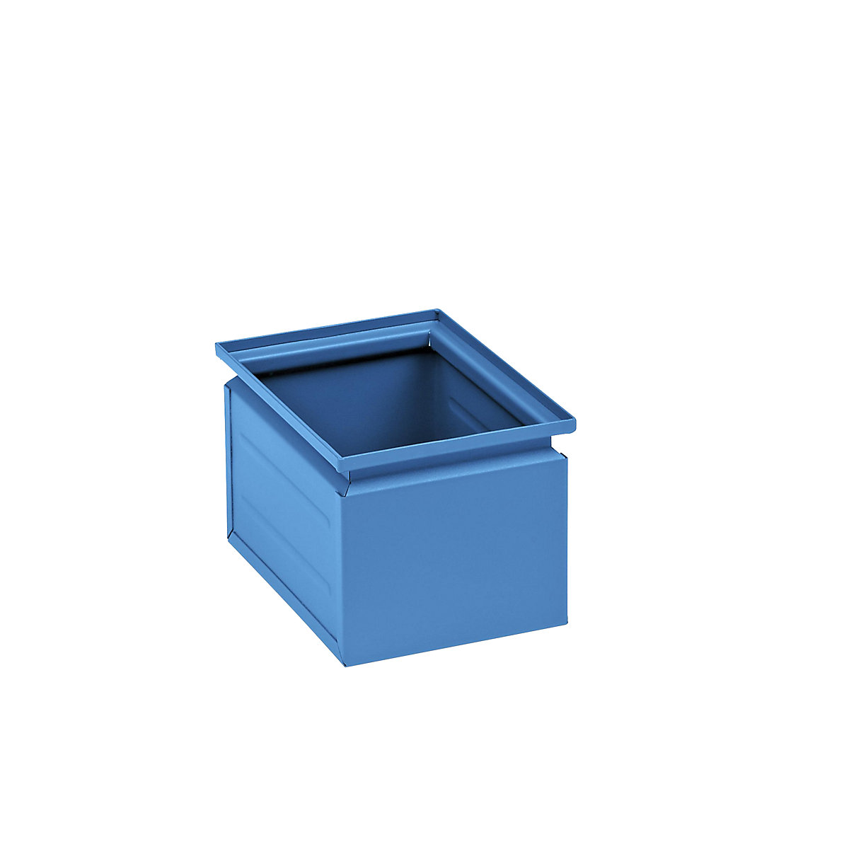 Stacking container made of sheet steel, capacity approx. 3.6 l, light blue RAL 5012
