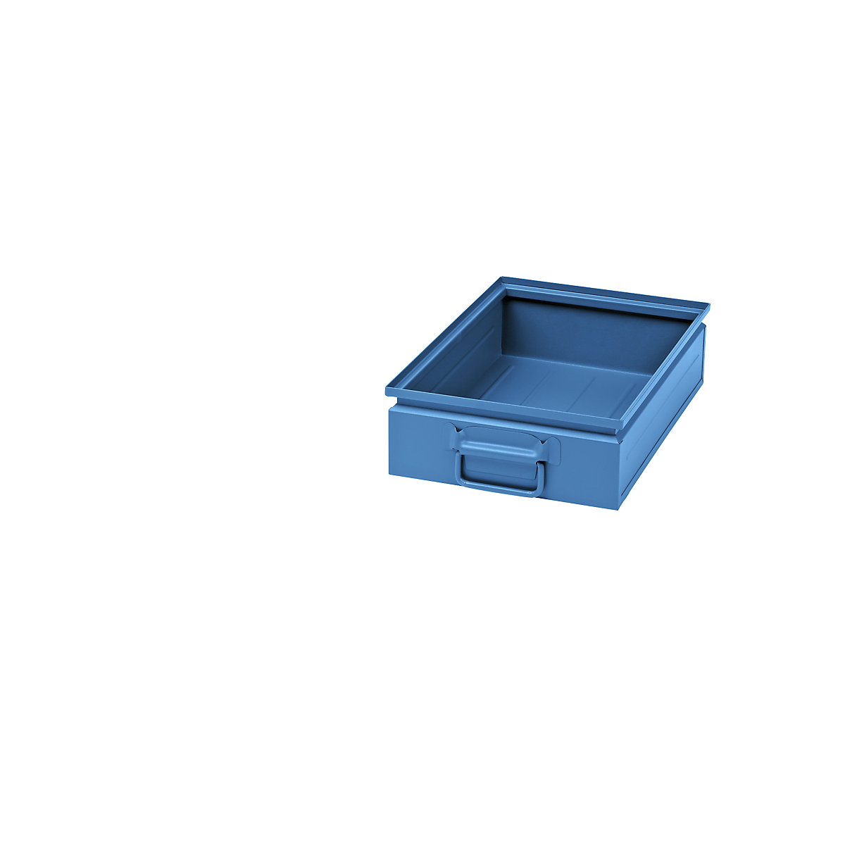 Stacking container made of sheet steel, capacity approx. 15 l, light blue RAL 5012-3