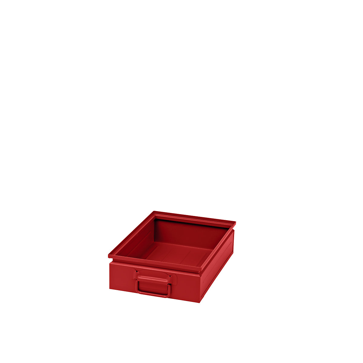 Stacking container made of sheet steel, capacity approx. 15 l, flame red RAL 3000-6