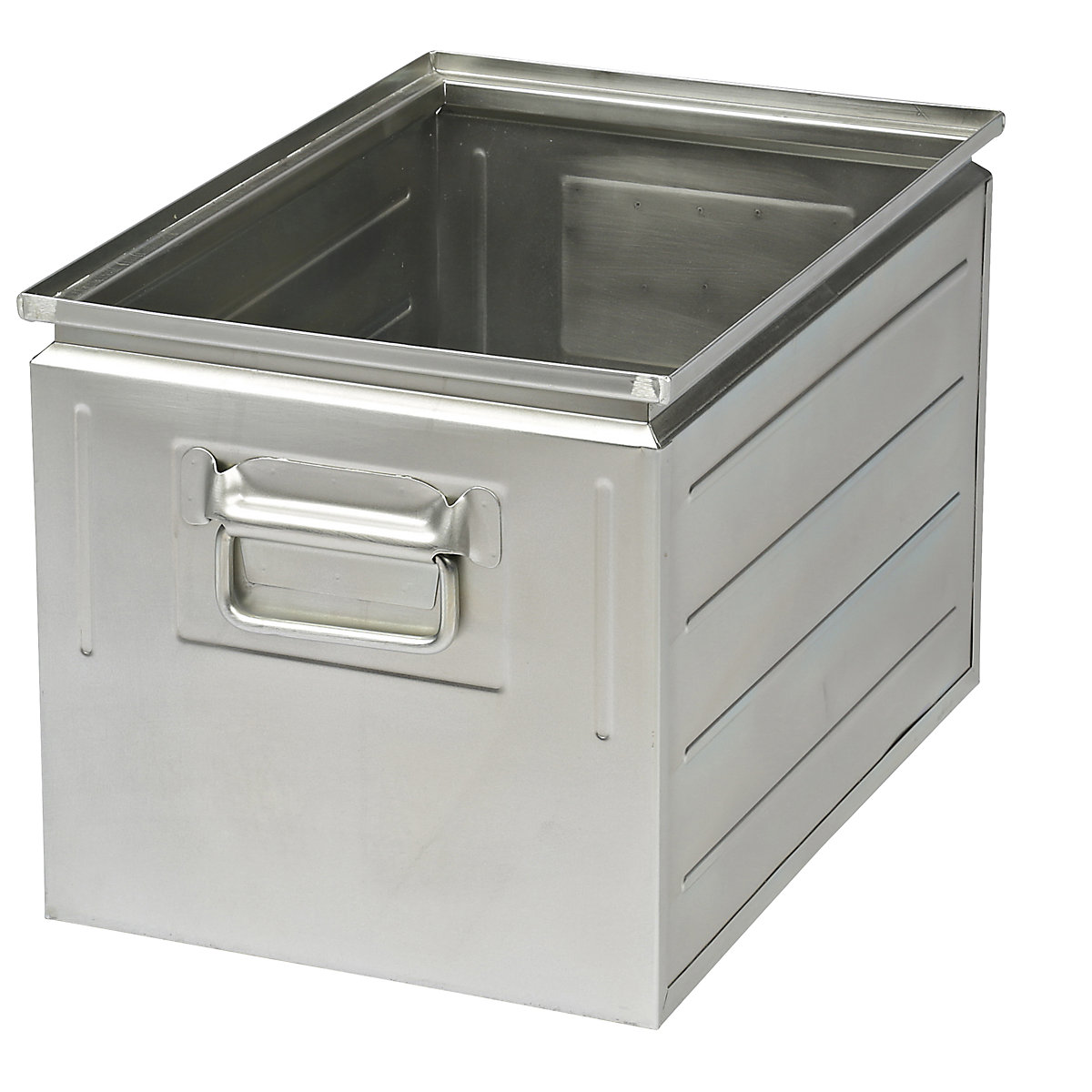 Stacking container made of sheet steel, capacity approx. 35 l, zinc plated-6