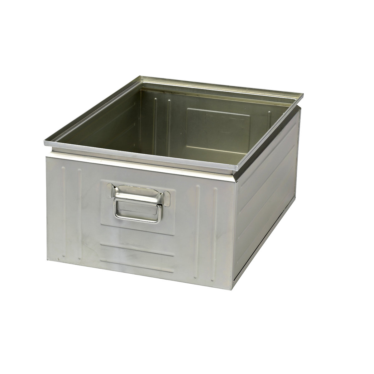 Stacking container made of sheet steel, capacity approx. 80 l, zinc plated-3