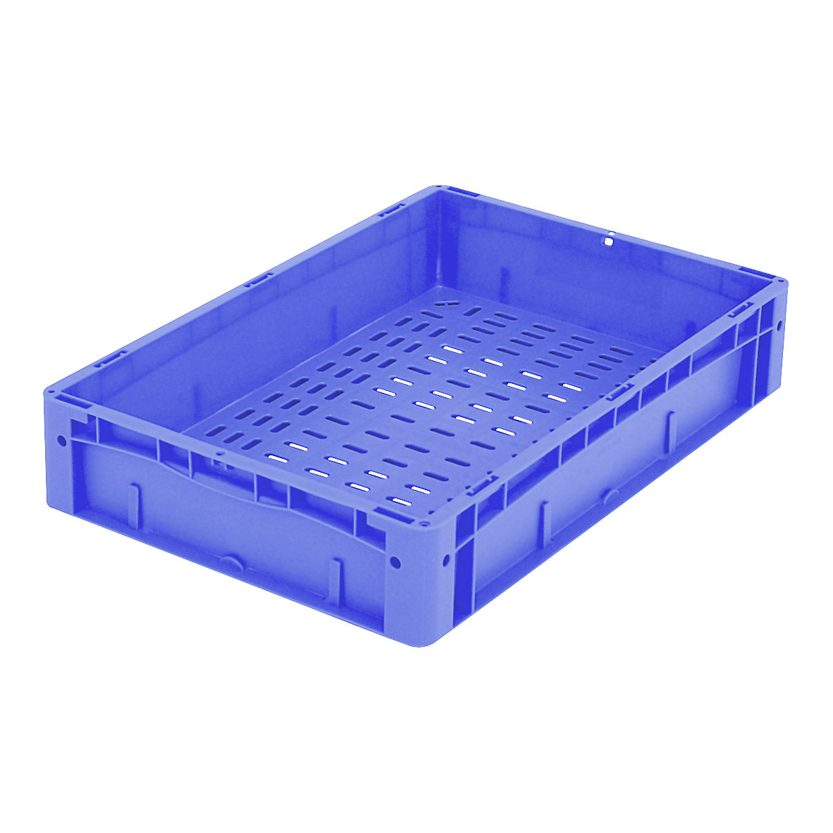 XL Euro stacking container – BITO, solid walls, perforated base, LxWxH 600 x 400 x 120 mm-1