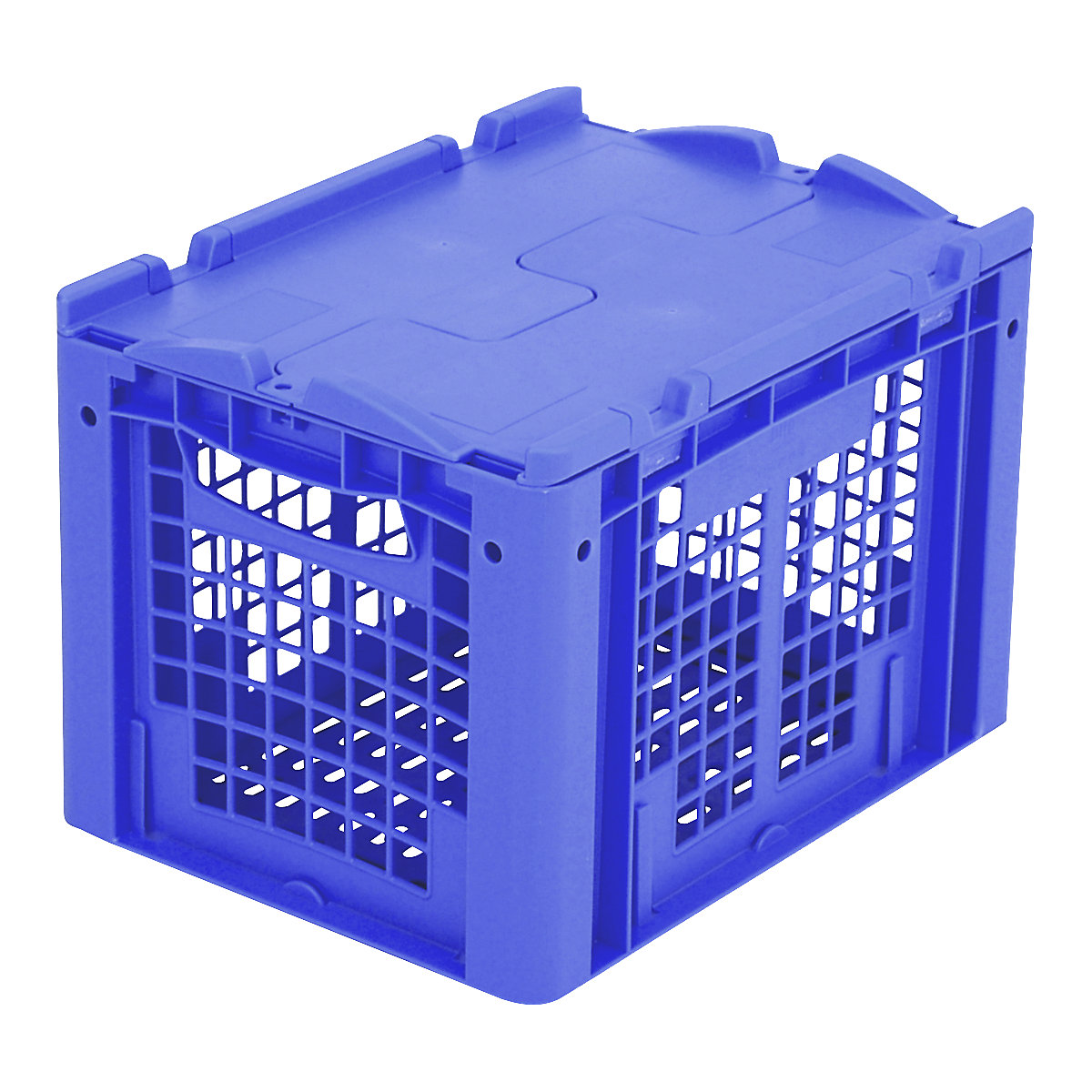 XL Euro stacking container – BITO, with lid, perforated, LxWxH 400 x 300 x 288 mm-2