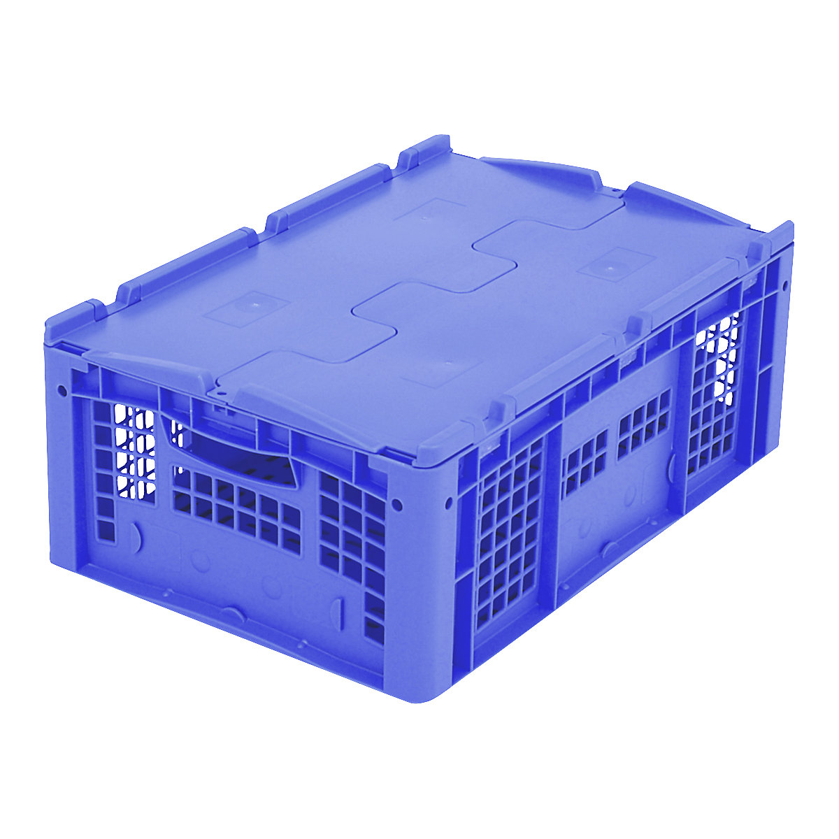 XL Euro stacking container – BITO, with lid, perforated, LxWxH 600 x 400 x 238 mm-4
